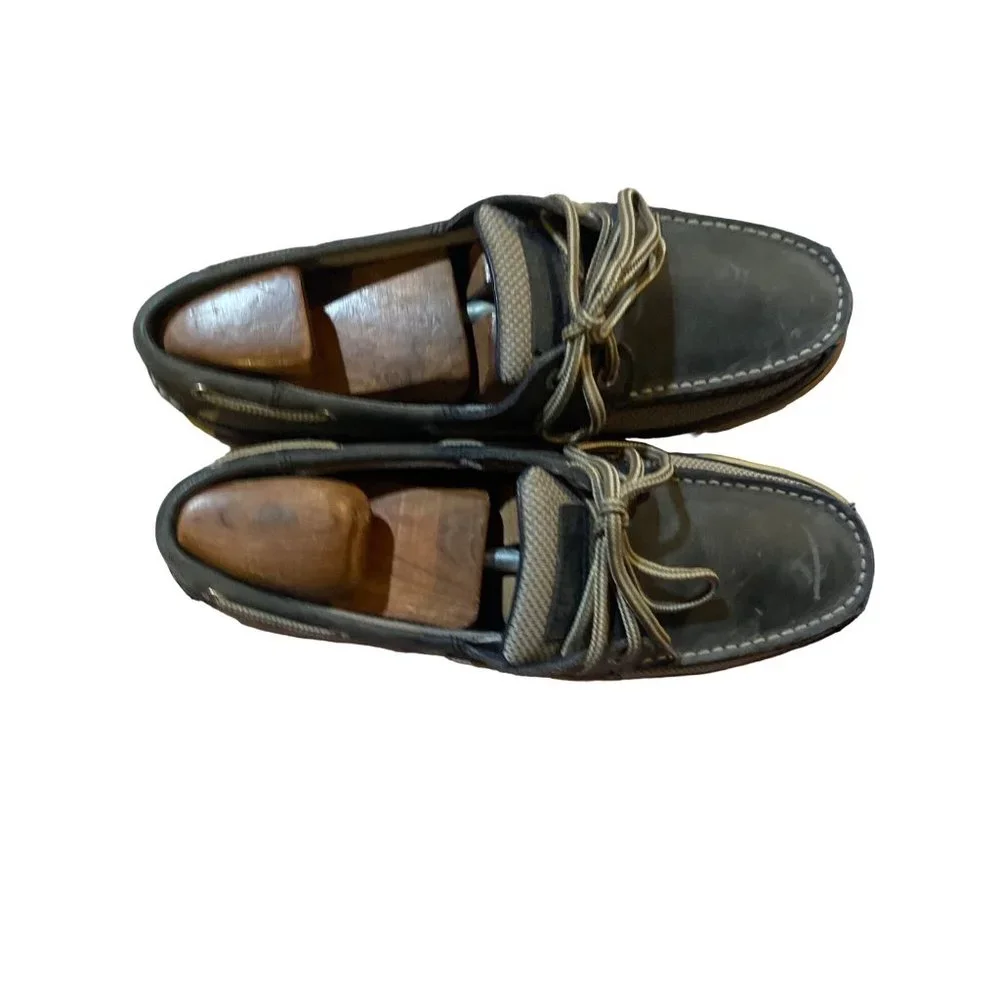Sperry Top Slider grey leather boat shoe size 10 0770743